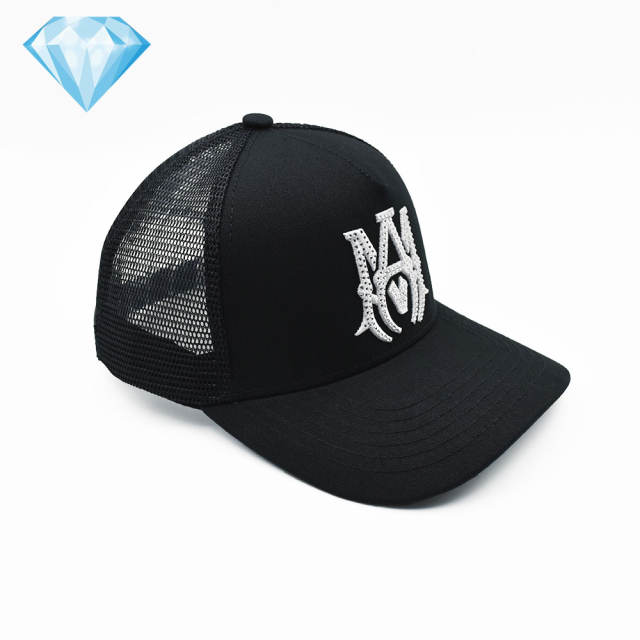 Amir* Hot Drill Embroidery Logo Mesh Cap 4 colors