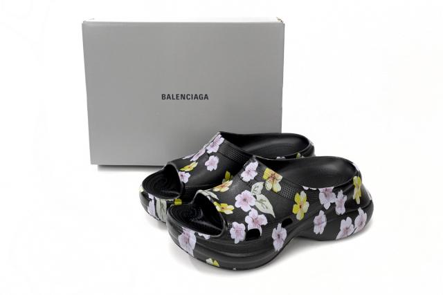 B x Crocs Pool Slide Sandals Grey Flower 677389W1S8G6556