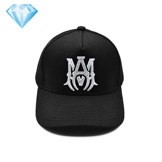 Amir* Hot Drill Embroidery Logo Mesh Cap 4 colors