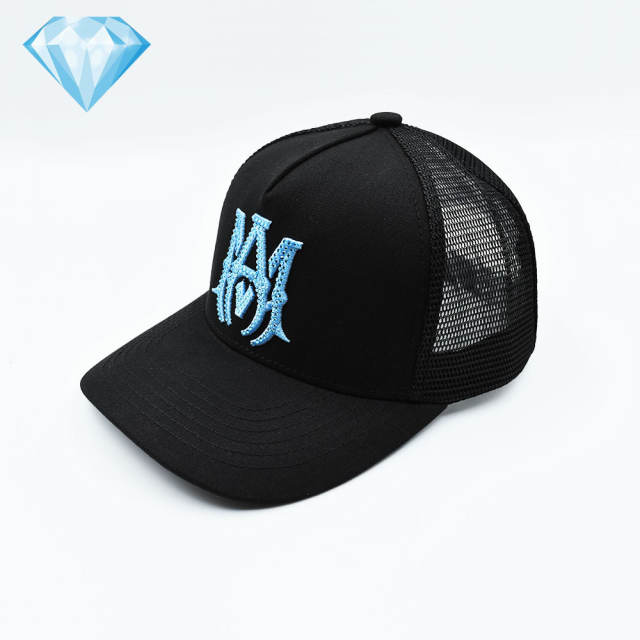 Amir* Hot Drill Embroidery Logo Mesh Cap 4 colors
