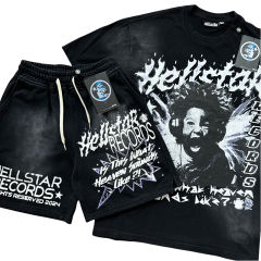 Hellstar Sounds of Heaven Little Boy Printed Washed Version Tee & Shorts Set