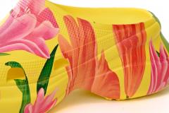 B x Crocs Pool Slide Sandals Tulip Print Multi 677389W1S8F7053