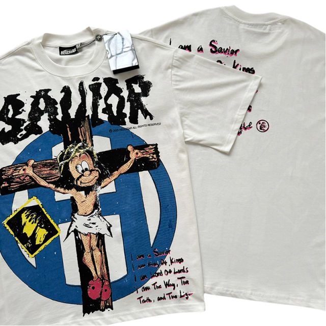 Hellstar Cross Spoof Portrait Letter Print Tee
