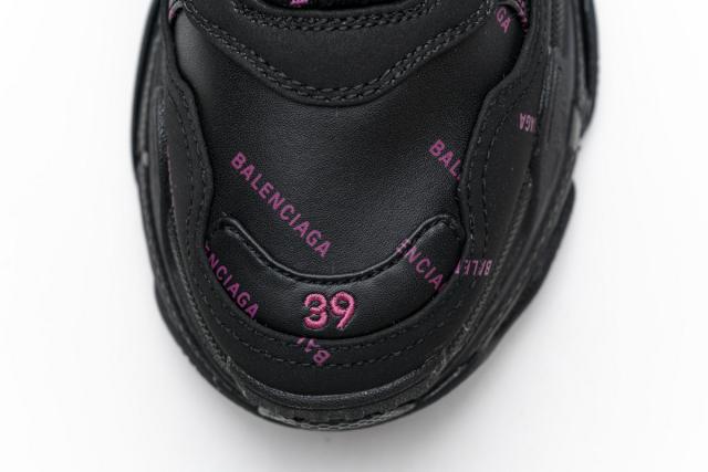 B Triple S Letter Black Pink 524039 W2FA1 7635
