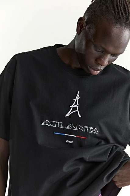 1:1 quality Paris Tower Letter Embroidered Tee
