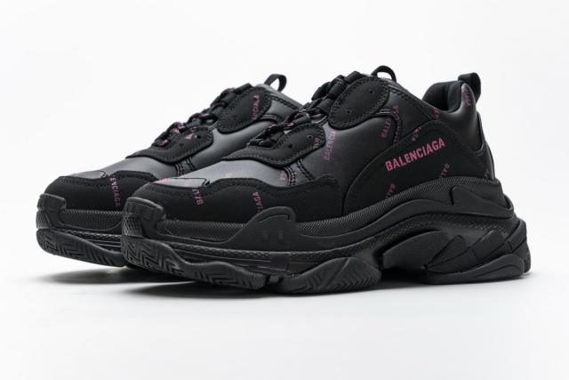 B Triple S Letter Black Pink 524039 W2FA1 7635
