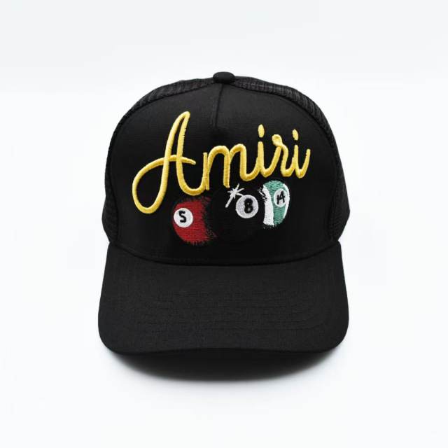 Amir* Billiard Letter Embroidered Mesh trucker Cap