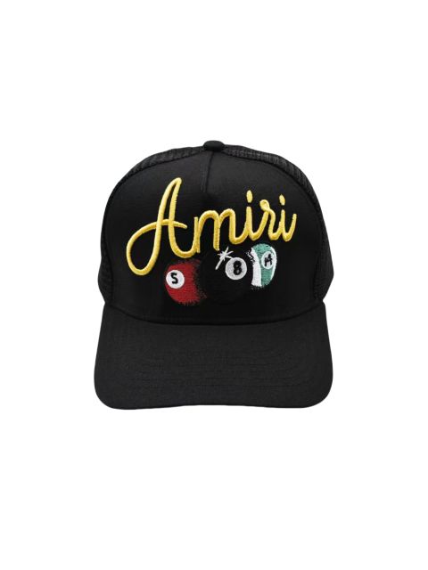 Amir* Billiard Letter Embroidered Mesh trucker Cap