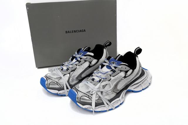 B 3XL Sneaker in Black And White Blue 734734W3RB70226
