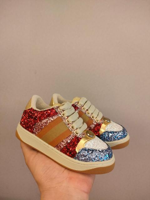 Canvas Leather Patchwork Colorblock Casual Shoes for Kids 9 colors