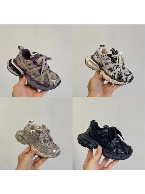 Lace-up model made old shoes for kids 4 colors