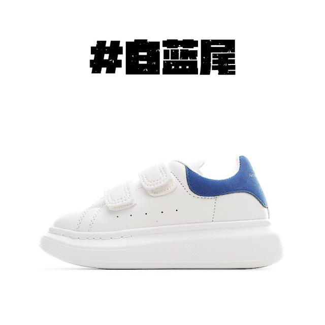Velcro fashion low-top white shoes for Kids 8 colors