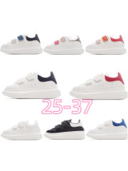 Velcro fashion low-top white shoes for Kids 8 colors