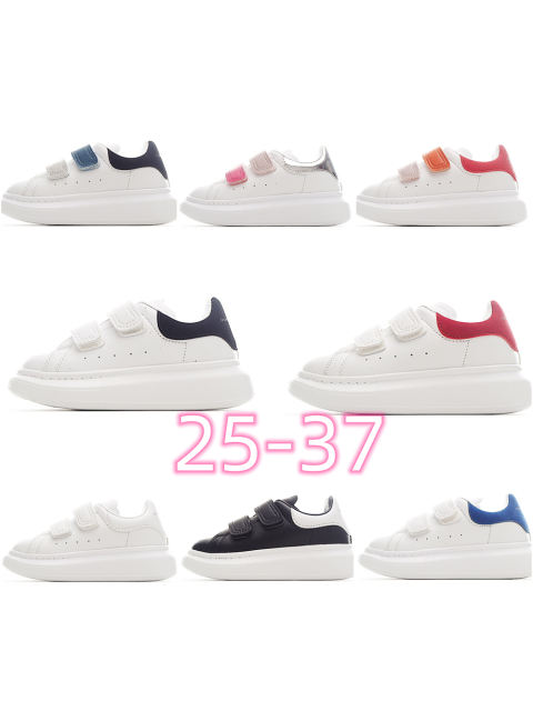 Velcro fashion low-top white shoes for Kids 8 colors