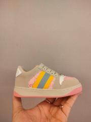 Canvas Leather Patchwork Colorblock Casual Shoes for Kids 9 colors