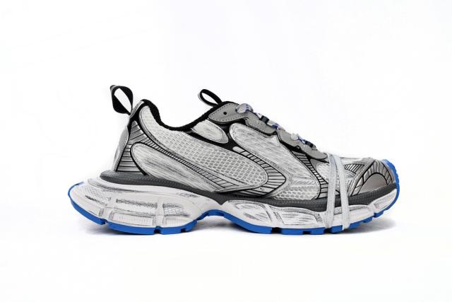 B 3XL Sneaker in Black And White Blue 734734W3RB70226