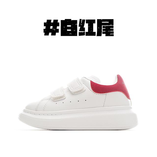 Velcro fashion low-top white shoes for Kids 8 colors
