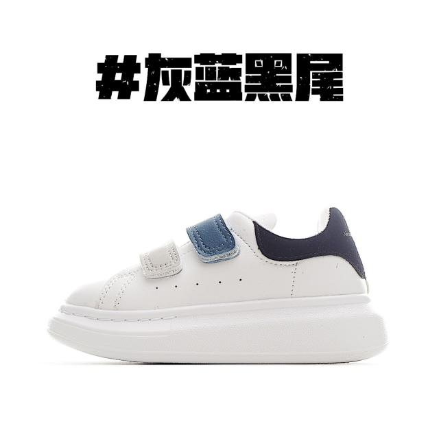 Velcro fashion low-top white shoes for Kids 8 colors