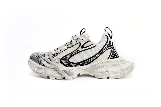 B 3XL Sneaker in Silver Rice White Black 542229W1RB50352