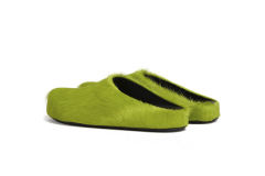 M@rni Long-hair Calfskin Fussbett Sabot Green SBM@rniR000600P412200V07