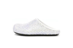 M@rni Calfskin Fussbett Sabot White Leather with Rhinestones SBM@rniS004601P639400W01