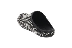 M@rni Calfskin Fussbett Sabot Black Leather with Rhinestones SBMR000600P639400N99