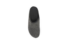 M@rni Calfskin Fussbett Sabot Black Leather with Rhinestones SBMR000600P639400N99