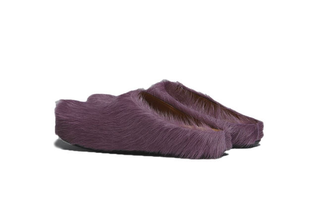 M@rni Long-hair Calfskin Fussbett Sabot Purple SBM@rniS004601P412200C68