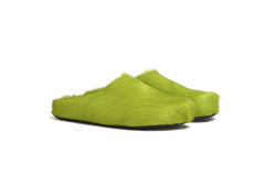 M@rni Long-hair Calfskin Fussbett Sabot Green SBM@rniR000600P412200V07