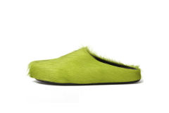 M@rni Long-hair Calfskin Fussbett Sabot Green SBM@rniR000600P412200V07