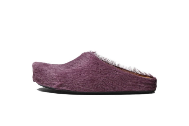 M@rni Long-hair Calfskin Fussbett Sabot Purple SBM@rniS004601P412200C68