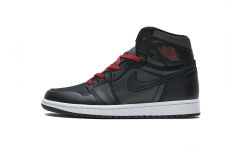 [plus size shoes]Air @j1 Retro High Black Satin Gym Red 555088-060