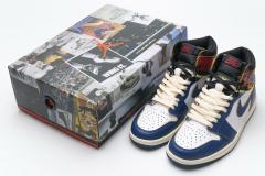 [plus-size shoes]Air @j1 Retro High Union Los Angeles Blue Toe BV1300-146