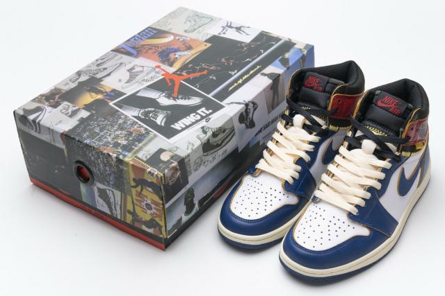 [plus-size shoes]Air @j1 Retro High Union Los Angeles Blue Toe BV1300-146