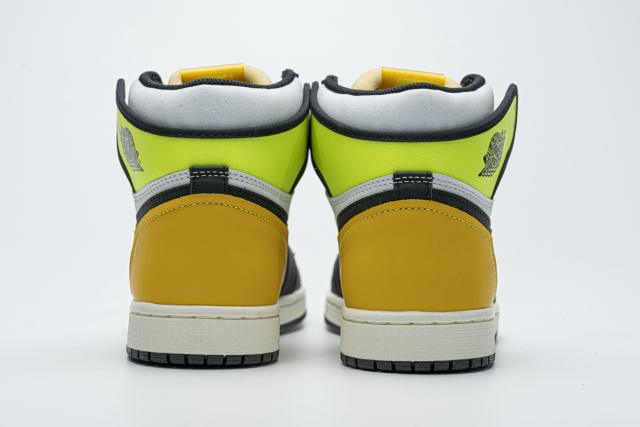 [plus size shoes]Air @j1 Retro High White Black Volt University Gold 555088-118