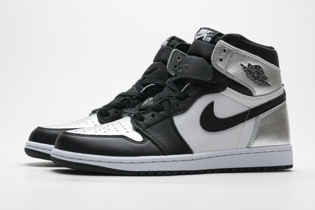 ［plus-size shoes]Air @j1 Retro High Silver Toe CD0461-001