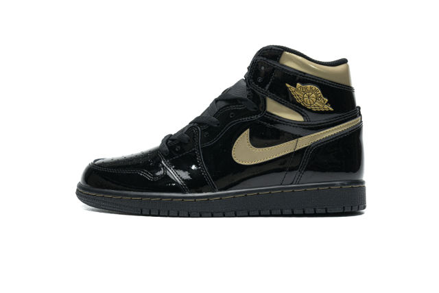[plus size shoes]Air @j1 Retro High Black Metallic Gold 555088-032