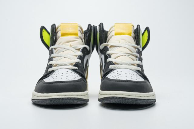 [plus size shoes]Air @j1 Retro High White Black Volt University Gold 555088-118