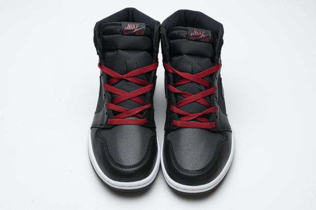 [plus size shoes]Air @j1 Retro High Black Satin Gym Red 555088-060