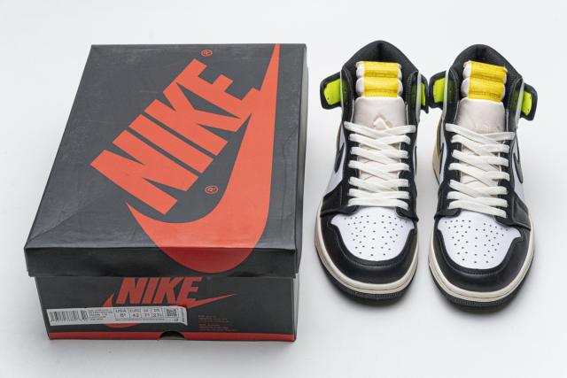 [plus size shoes]Air @j1 Retro High White Black Volt University Gold 555088-118