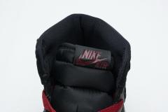 [plus size shoes]Air @j1 Retro High Black Satin Gym Red 555088-060