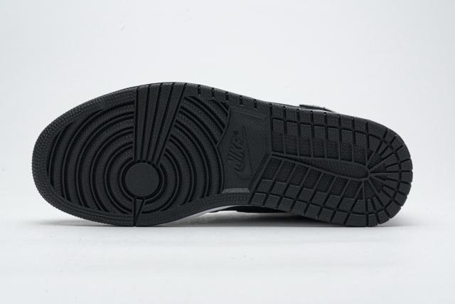 [plus size shoes]Air @j1 Retro High Black Satin Gym Red 555088-060