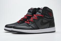 [plus size shoes]Air @j1 Retro High Black Satin Gym Red 555088-060