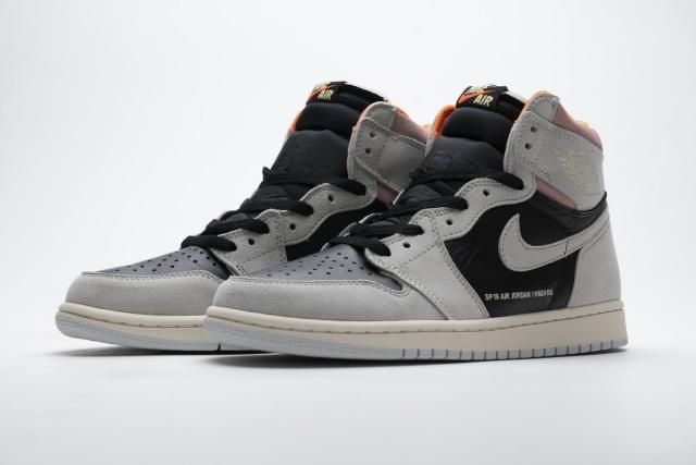 [plus size shoes]Air @j1 Retro High Neutral Grey Hyper Crimson 555088-018