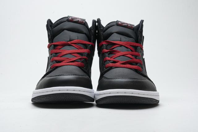 [plus size shoes]Air @j1 Retro High Black Satin Gym Red 555088-060