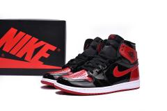 [plus size shoes]Air @j1 Retro High OG Bred Patent 555088-063