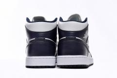 Air Jordαn 1's Mid White Metallic Gold Obsidian - 554724-174