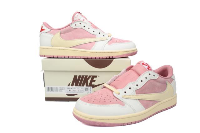 Air Jordαn 1's Low Travis Scott OG White Pink DM7866-600