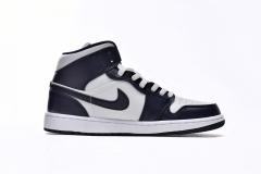 Air Jordαn 1's Mid White Metallic Gold Obsidian - 554724-174