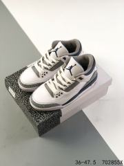 Jordαn 3's Gray and White Crackle Basketball Shoes
